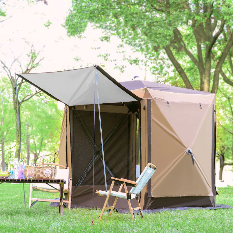 Cheap Goat Tents Outdoor Fully Automatic Camping Tent Movable Hexagonal Tent Pergola Awning Breathable Anti mosquito Family Party Travel Tent   